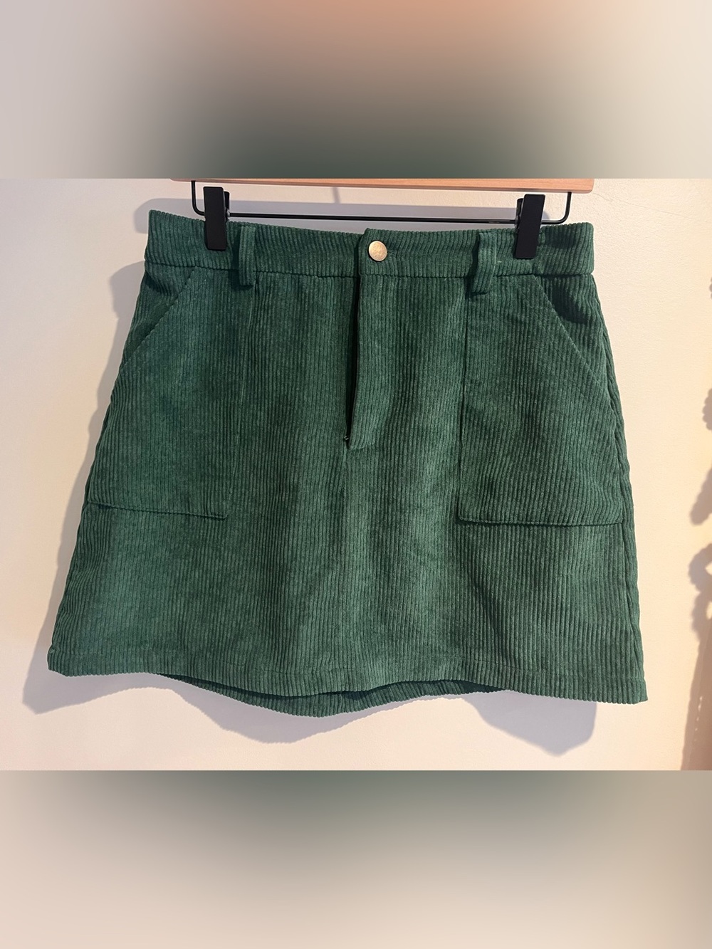 CIDER corduroy mini skirt green MEDIUM